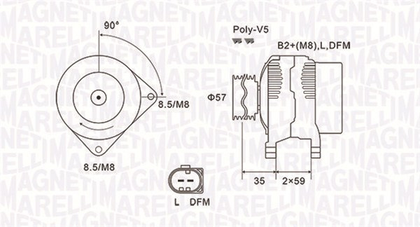 Generator / Alternator (063731675010 MAGNETI MARELLI) SEAT,SKODA,VW