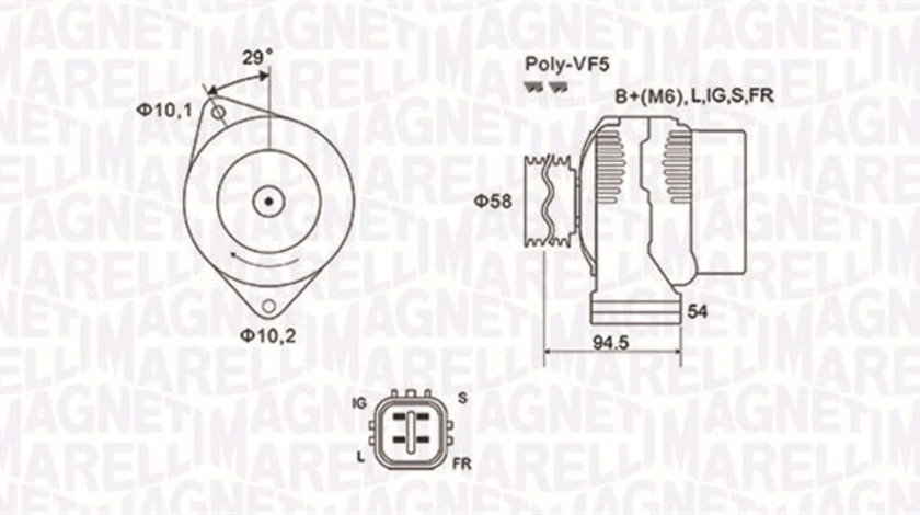 Generator / Alternator (063731721010 MAGNETI MARELLI) TOYOTA