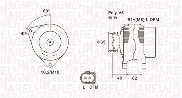 Generator / Alternator (063731746010 MAGNETI MARELLI) AUDI,SKODA,VW