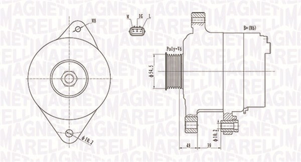 Generator / Alternator (063731800010 MAGNETI MARELLI) TOYOTA