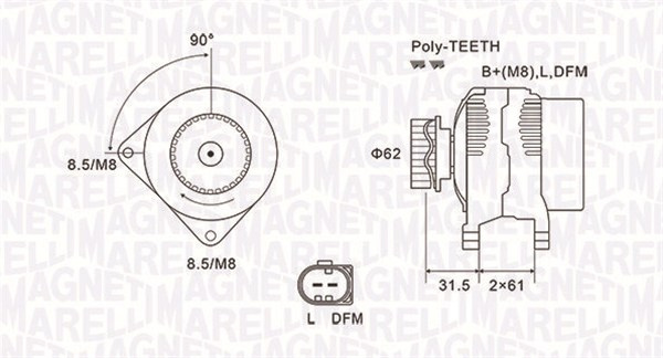 Generator / Alternator (063731820010 MAGNETI MARELLI) VW