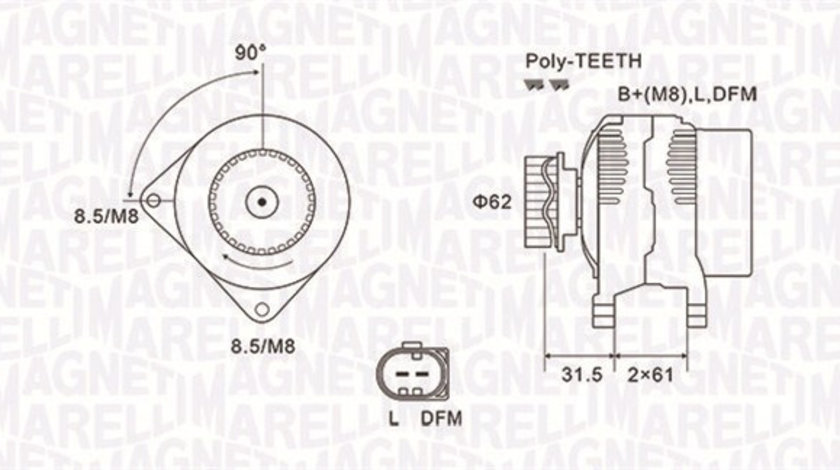 Generator / Alternator (063731820010 MAGNETI MARELLI) VW