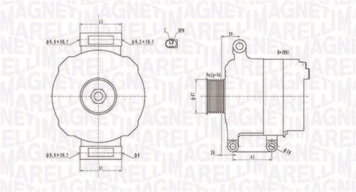 Generator / Alternator (063731867010 MAGNETI MARELLI) MINI
