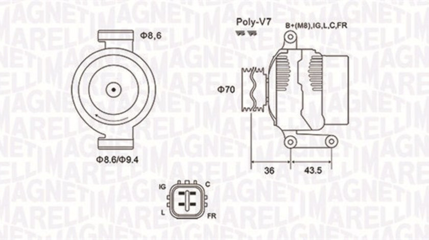 Generator / Alternator (063731980010 MAGNETI MARELLI) HONDA