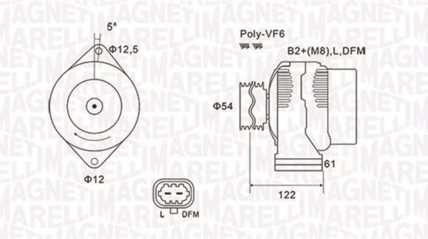 Generator / Alternator (063732005010 MAGNETI MARELLI) OPEL,SAAB,VAUXHALL