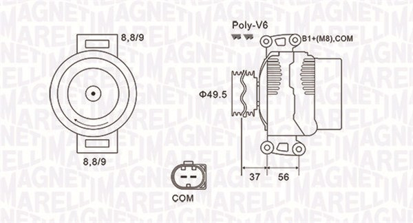 Generator / Alternator (063732038010 MAGNETI MARELLI) MERCEDES-BENZ