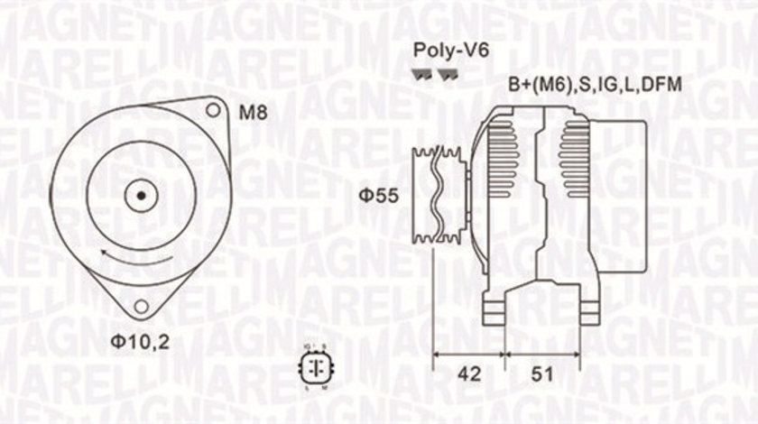 Generator / Alternator (063732126010 MAGNETI MARELLI) JEEP,TOYOTA