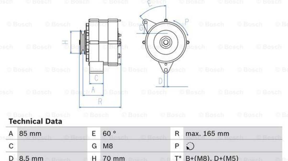 Generator / Alternator (0986034160 BOSCH) AUDI,VW,VW (SVW)