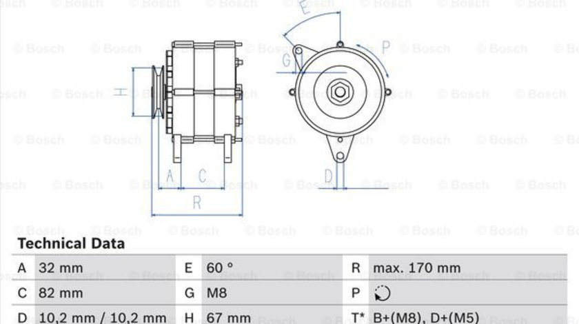 Generator / Alternator (0986036660 BOSCH) AUDI,SEAT,VW