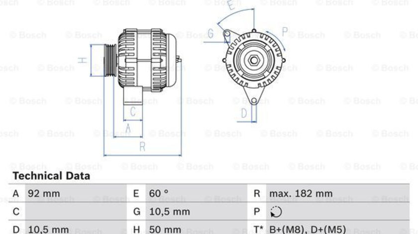 Generator / Alternator (0986037990 BOSCH) DAEWOO,MERCEDES-BENZ,SSANGYONG