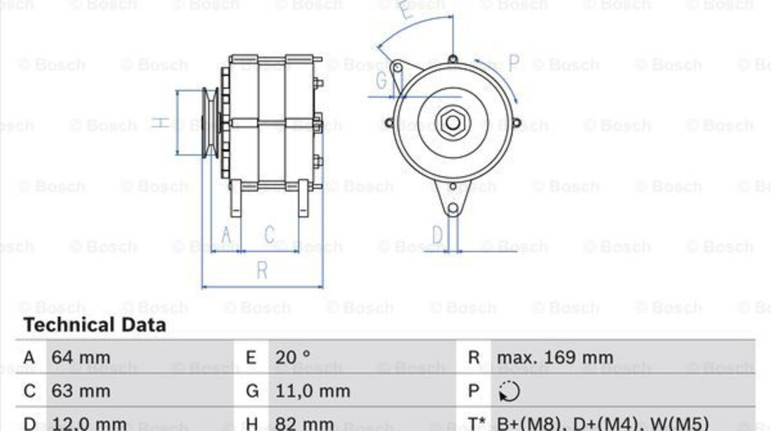 Generator / Alternator (0986039130 BOSCH) IRISBUS,IVECO