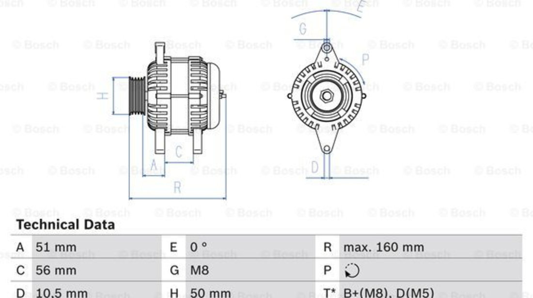 Generator / Alternator (0986039240 BOSCH) CHEVROLET,HOLDEN,OPEL,VAUXHALL
