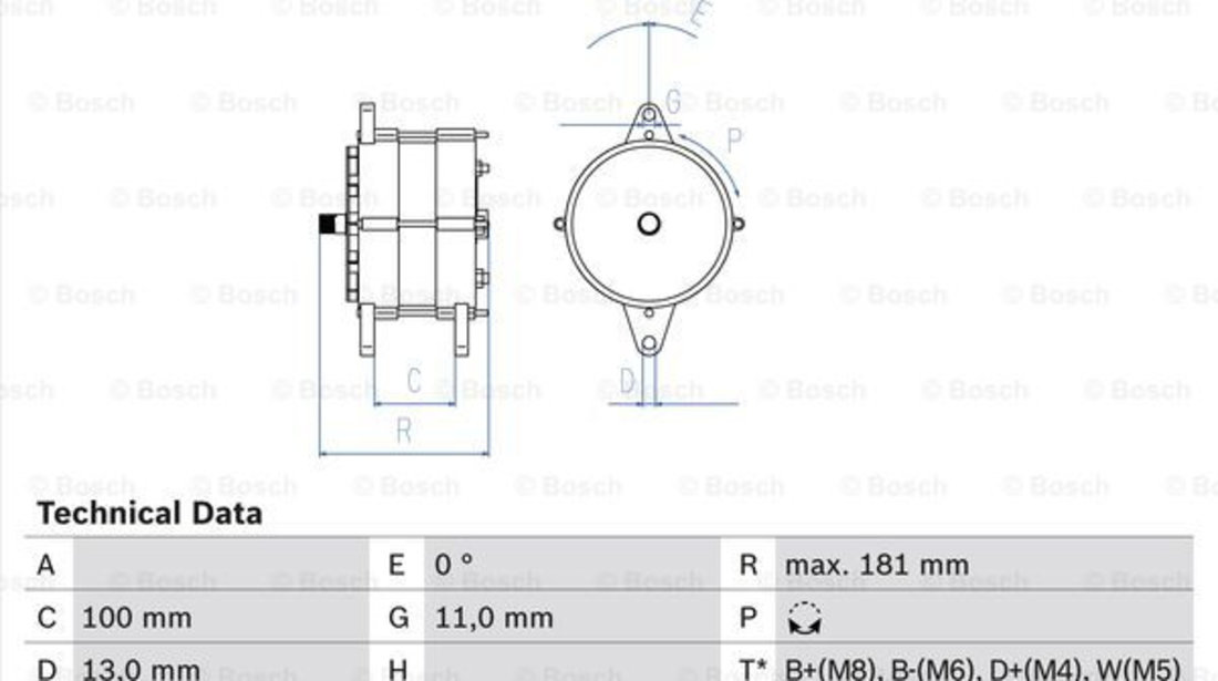 Generator / Alternator (0986039260 BOSCH) VOLVO