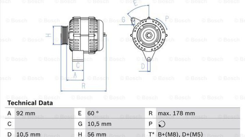 Generator / Alternator (0986039750 BOSCH) MERCEDES-BENZ