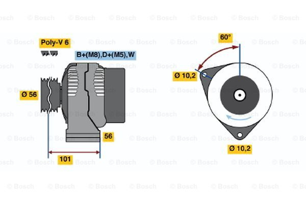 Generator / Alternator (0986041040 BOSCH) MERCEDES-BENZ