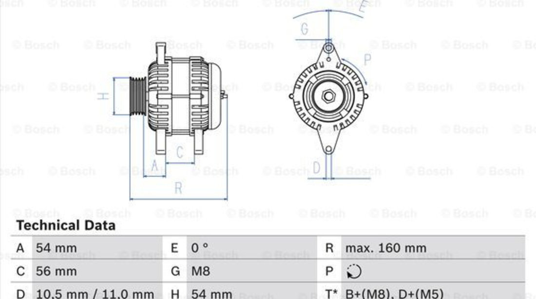 Generator / Alternator (0986041260 BOSCH) CHEVROLET,HOLDEN,OPEL,VAUXHALL