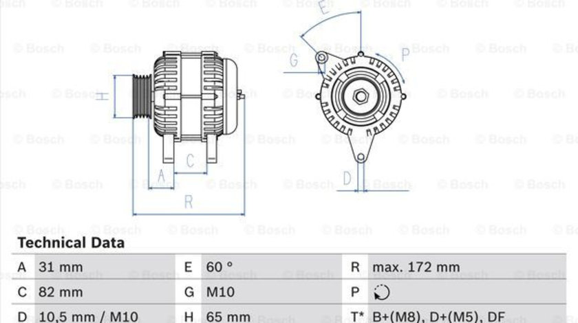 Generator / Alternator (0986044530 BOSCH) AUDI