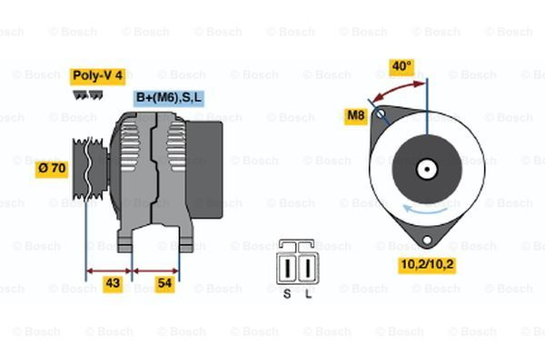 Generator / Alternator (0986046411 BOSCH) MITSUBISHI