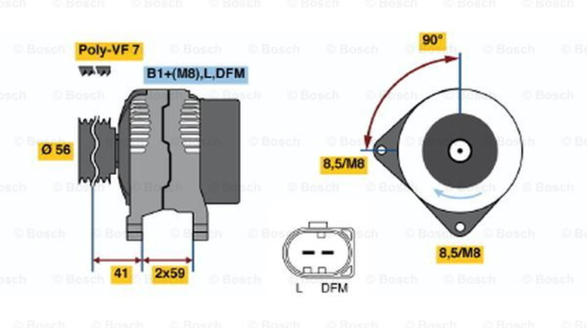 Generator / Alternator (0986047450 BOSCH) PORSCHE,VW