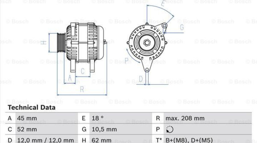 Generator / Alternator (0986049400 BOSCH) ALFA ROMEO,FIAT,LANCIA