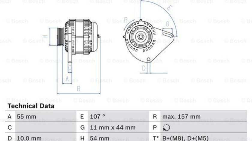 Generator / Alternator (0986080490 BOSCH) FIAT,LANCIA