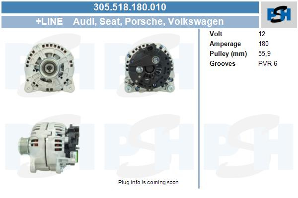 Generator / Alternator (305518180010 PSH) SKODA,VW