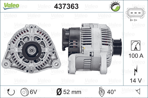 Generator / Alternator (437363 VALEO) BMW