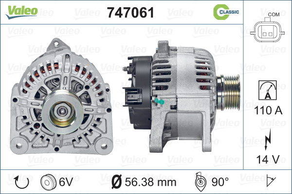 Generator / Alternator (747061 VALEO) RENAULT