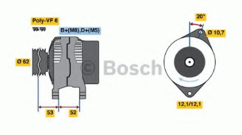 Generator / Alternator ALFA ROMEO 146 (930) (1994 - 2001) BOSCH 0 986 049 231 piesa NOUA