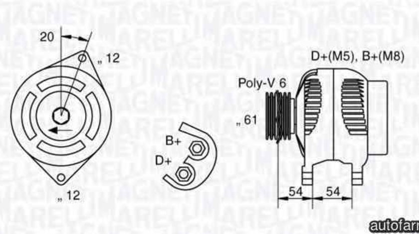 Generator / Alternator ALFA ROMEO GT 937 MAGNETI MARELLI 063321826010