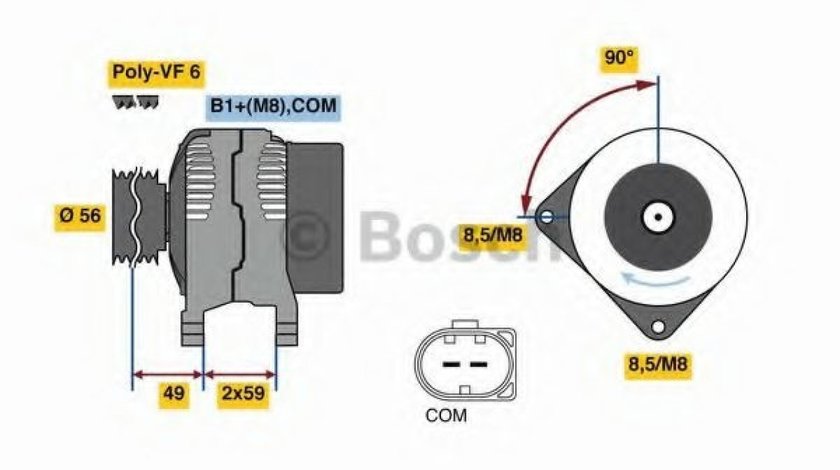 Generator / Alternator AUDI A1 Sportback (8XA, 8XF, 8XK) (2011 - 2016) BOSCH 0 986 081 160 piesa NOUA