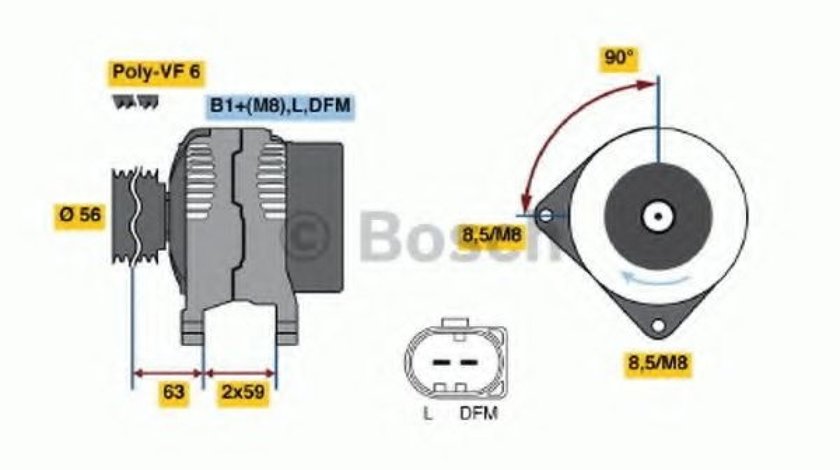 Generator / Alternator AUDI A2 (8Z0) (2000 - 2005) BOSCH 0 986 042 810 piesa NOUA