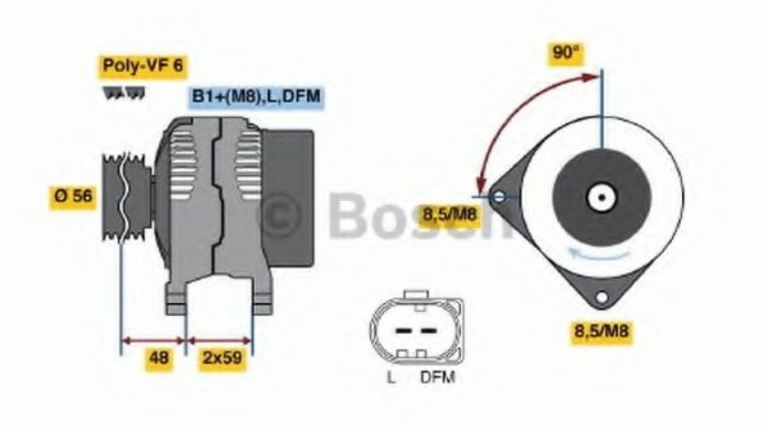 Generator / Alternator AUDI A3 (8L1) (1996 - 2003) BOSCH 0 986 041 490 piesa NOUA