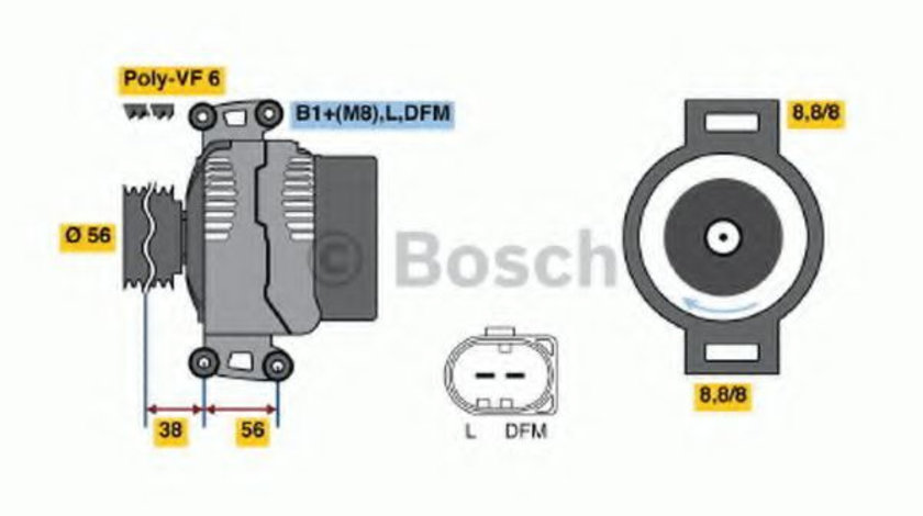 Generator / Alternator AUDI A3 (8P1) (2003 - 2012) BOSCH 0 986 046 180 piesa NOUA