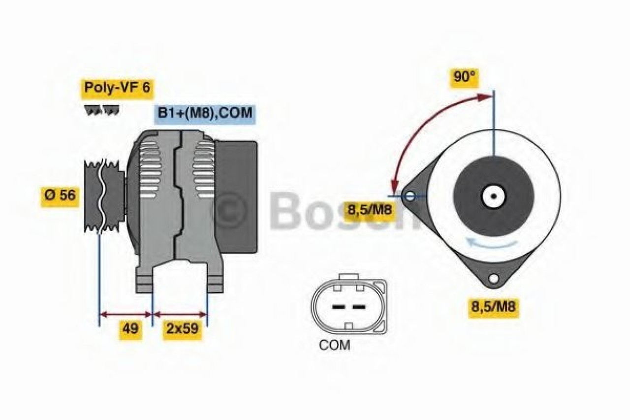Generator / Alternator AUDI A3 (8P1) (2003 - 2012) BOSCH 0 986 081 160 piesa NOUA