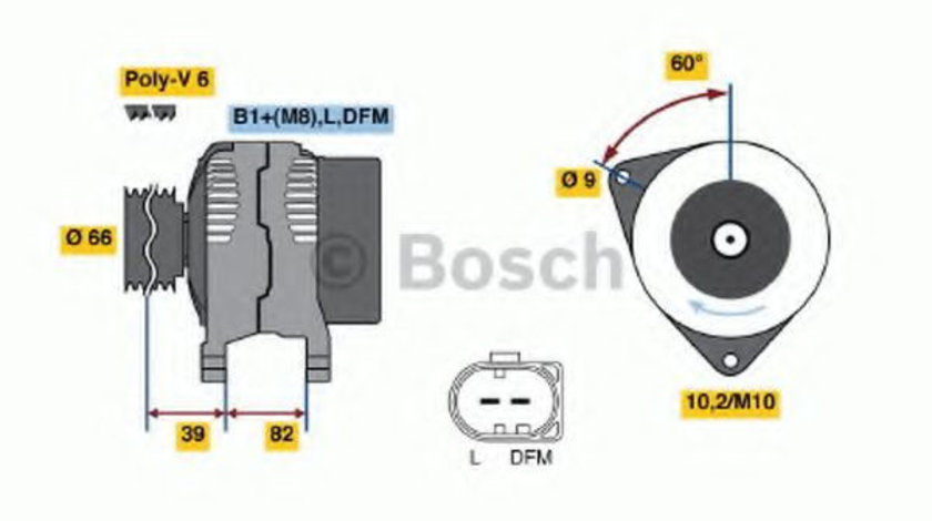Generator / Alternator AUDI A4 (8E2, B6) (2000 - 2004) BOSCH 0 986 044 330 piesa NOUA