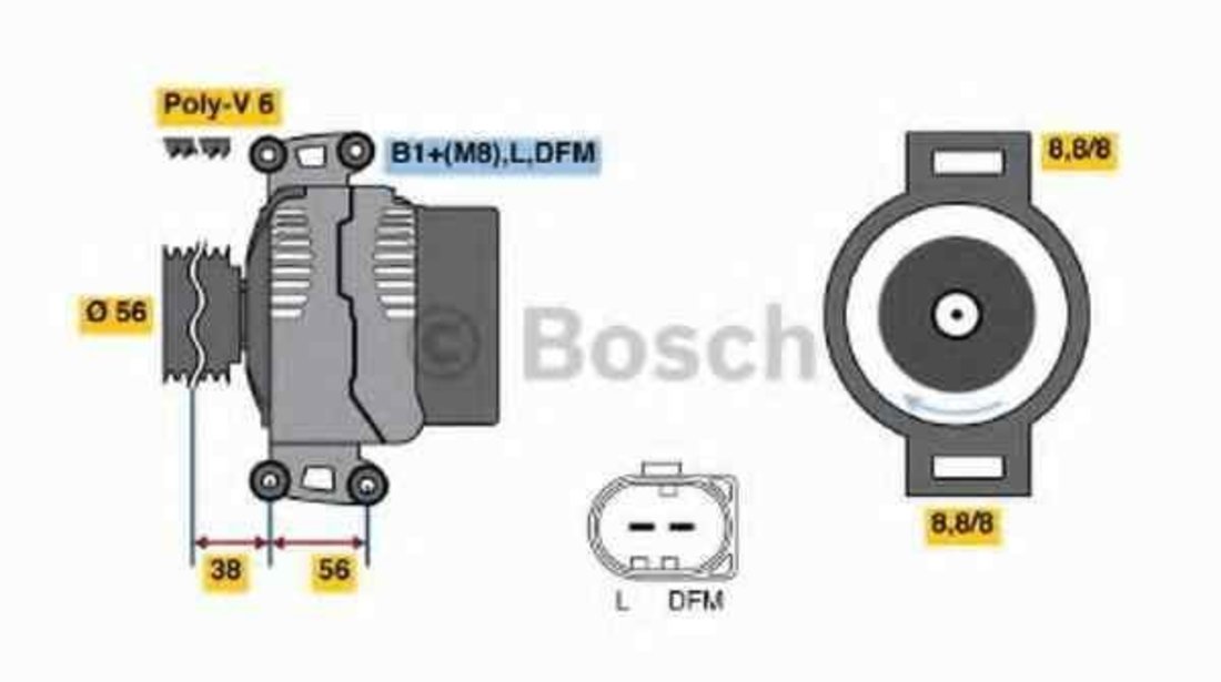 Generator / Alternator AUDI A4 (8E2, B6) BOSCH 0 124 525 088