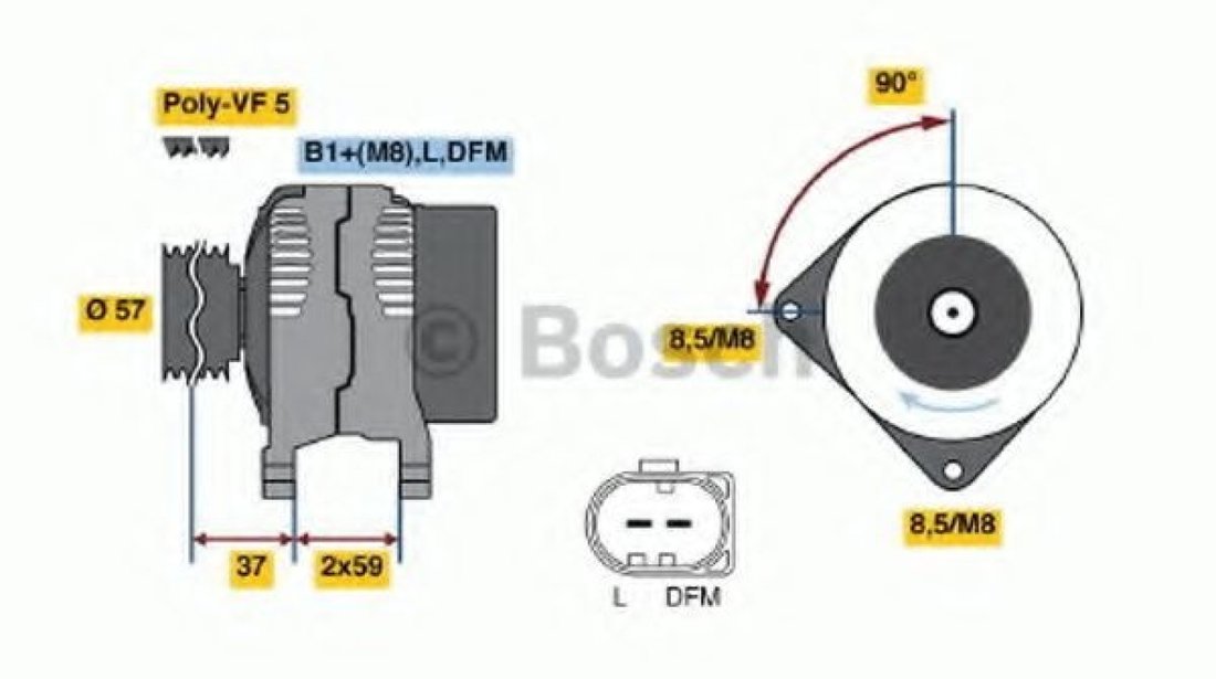 Generator / Alternator AUDI A4 Avant (8D5, B5) (1994 - 2001) BOSCH 0 986 042 830 piesa NOUA