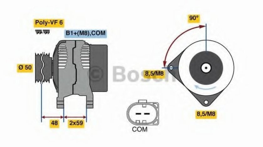 Generator / Alternator AUDI A4 Avant (8K5, B8) (2007 - 2015) BOSCH 0 986 081 340 produs NOU