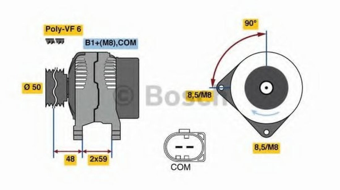 Generator / Alternator AUDI A5 (8T3) (2007 - 2016) BOSCH 0 986 081 340 piesa NOUA