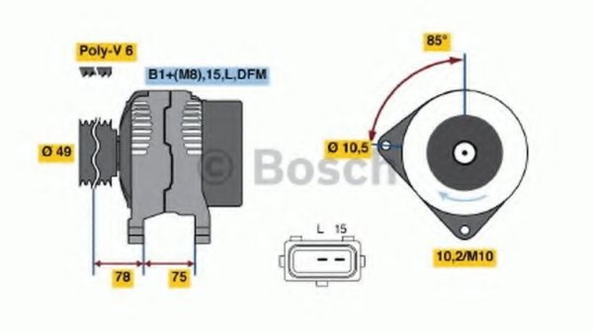 Generator / Alternator BMW Seria 3 Cabriolet (E46) (2000 - 2007) BOSCH 0 986 041 810 piesa NOUA