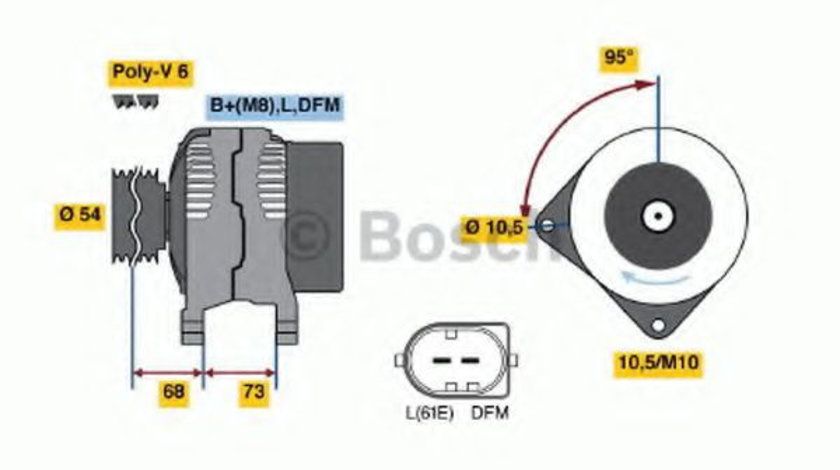 Generator / Alternator BMW Seria 3 Cabriolet (E46) (2000 - 2007) BOSCH 0 986 048 921 piesa NOUA