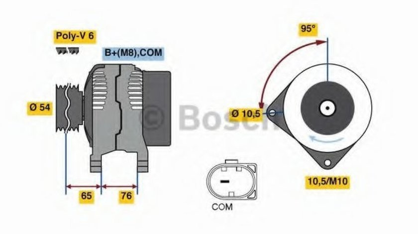 Generator / Alternator BMW Seria 3 Cabriolet (E93) (2006 - 2013) BOSCH 0 986 080 580 piesa NOUA