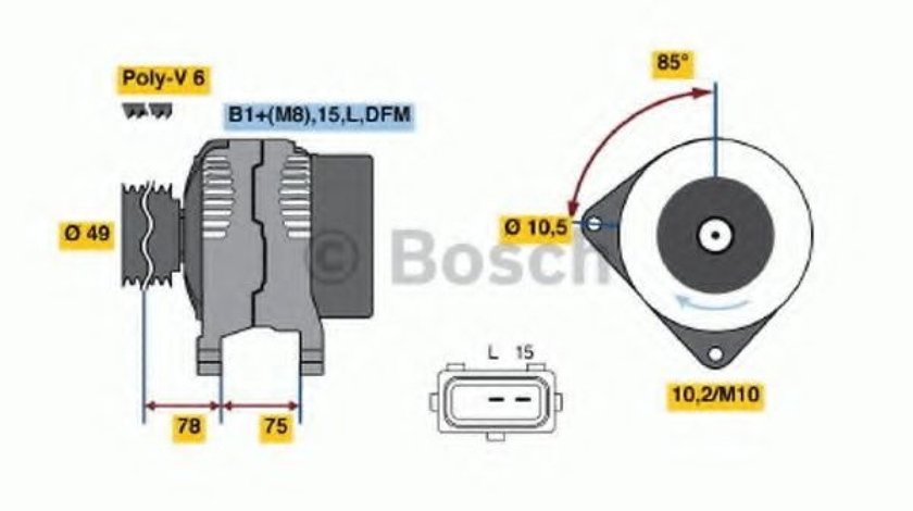 Generator / Alternator BMW Seria 3 Compact (E46) (2001 - 2005) BOSCH 0 986 041 810 piesa NOUA