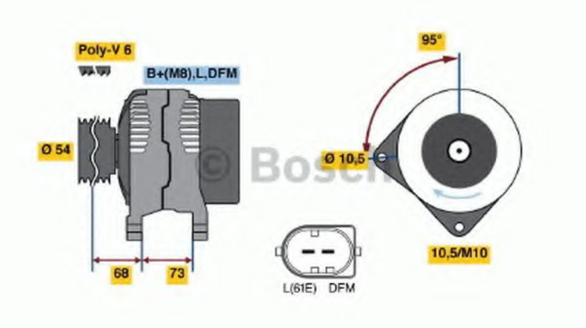 Generator / Alternator BMW Seria 3 Compact (E46) (2001 - 2005) BOSCH 0 986 048 921 piesa NOUA