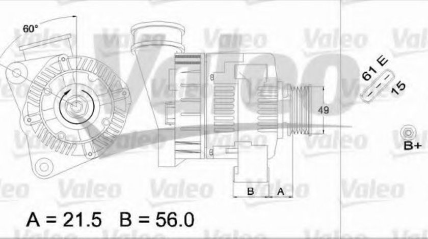 Generator / Alternator BMW Seria 5 (E39) (1995 - 2003) VALEO 436665 piesa NOUA