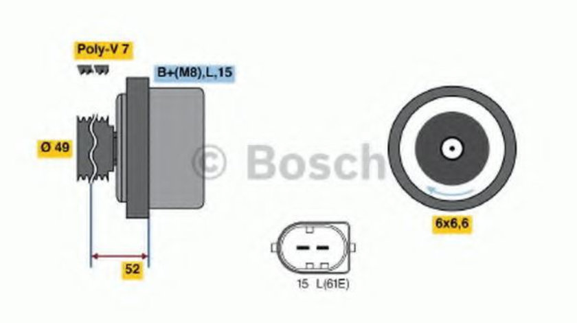 Generator / Alternator BMW Seria 5 Touring (E39) (1997 - 2004) BOSCH 0 986 041 750 piesa NOUA