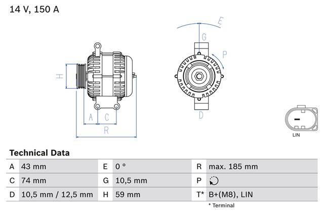 Generator / Alternator Bosch Ford 0 986 082 580