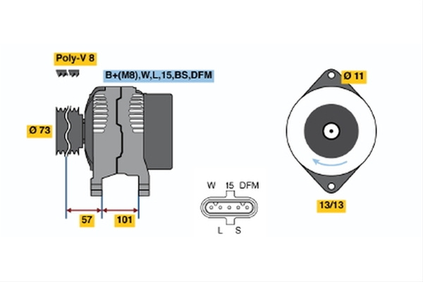 Generator / Alternator Bosch Volvo 0 986 047 440