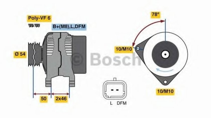 Generator / Alternator CITROEN BERLINGO caroserie (M) (1996 - 2016) BOSCH 0 986 080 190 piesa NOUA